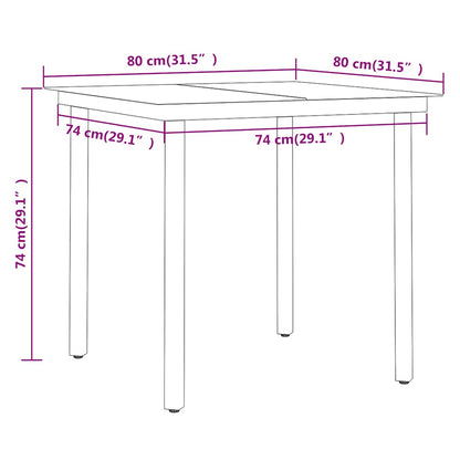 Set da Pranzo per Giardino 3 pz Marrone e Nero | homemem39