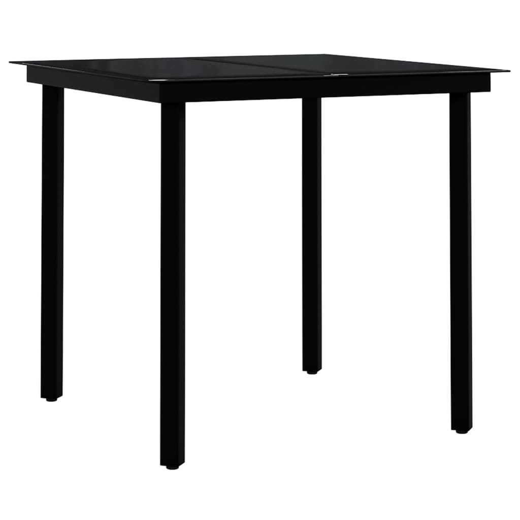 Set da Pranzo per Giardino 7 pz con Cuscini Grigio e Nero - homemem39