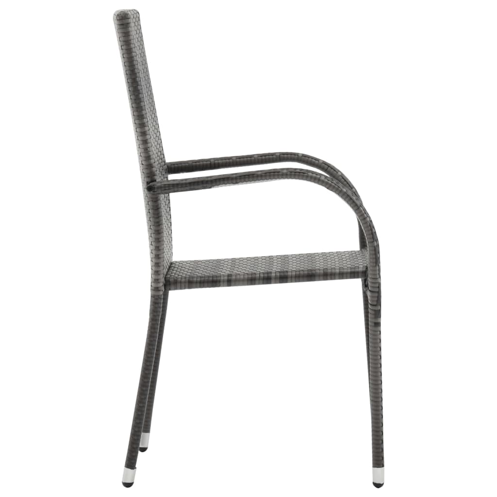 Set Mobili da Pranzo per Giardino 5 pz Grigio e Nero | homemem39