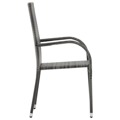 Set Mobili da Pranzo per Giardino 5 pz Grigio e Nero | homemem39