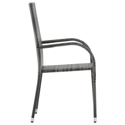 Set da Pranzo per Giardino 7 pz con Cuscini Grigio e Nero | homemem39