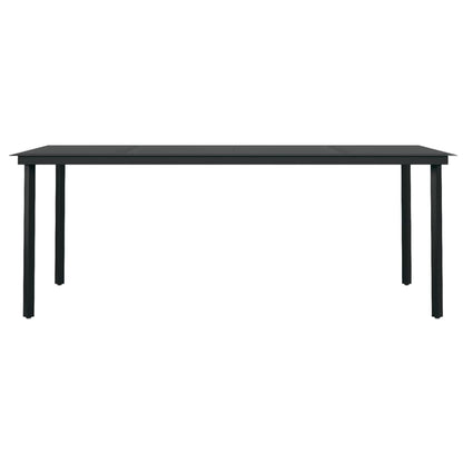 Set da Pranzo per Giardino 7 pz con Cuscini Grigio e Nero - homemem39