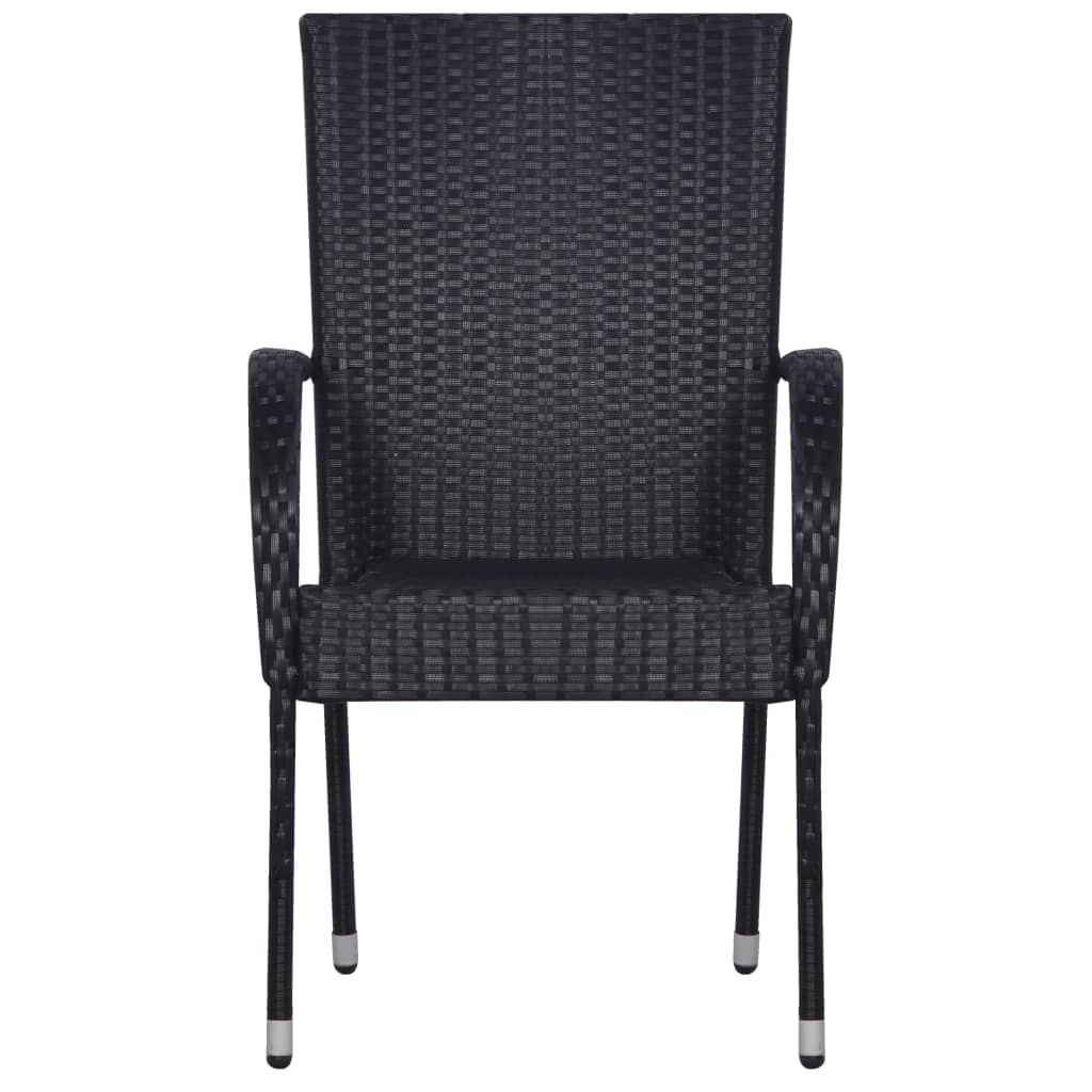 Set Mobili da Pranzo per Giardino 3 pz Nero | homemem39