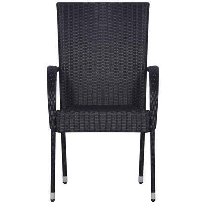 Set Mobili da Pranzo per Giardino 3 pz Nero | homemem39