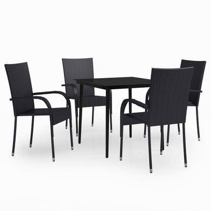 Set da Pranzo da Giardino 5 pz Nero | homemem39