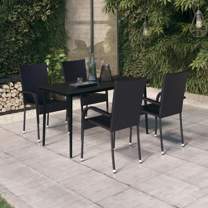 Set da Pranzo da Giardino 5 pz Nero | homemem39