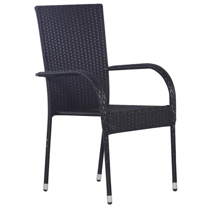 Set da Pranzo da Giardino 7 pz Nero | homemem39