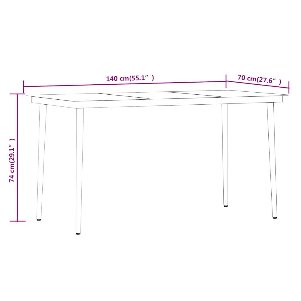 Set da Pranzo da Giardino 7 pz Nero | homemem39