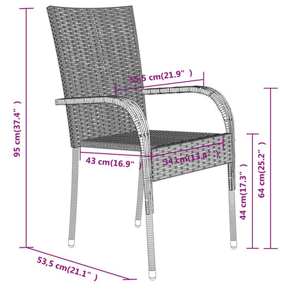 Set da Pranzo da Giardino 7 pz Nero | homemem39