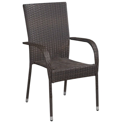 Set da Pranzo da Giardino 3 pz Marrone e Nero | homemem39