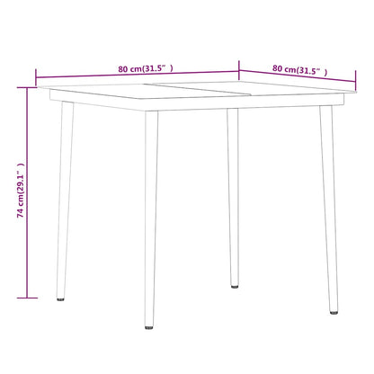 Set da Pranzo da Giardino 3 pz Marrone e Nero | homemem39