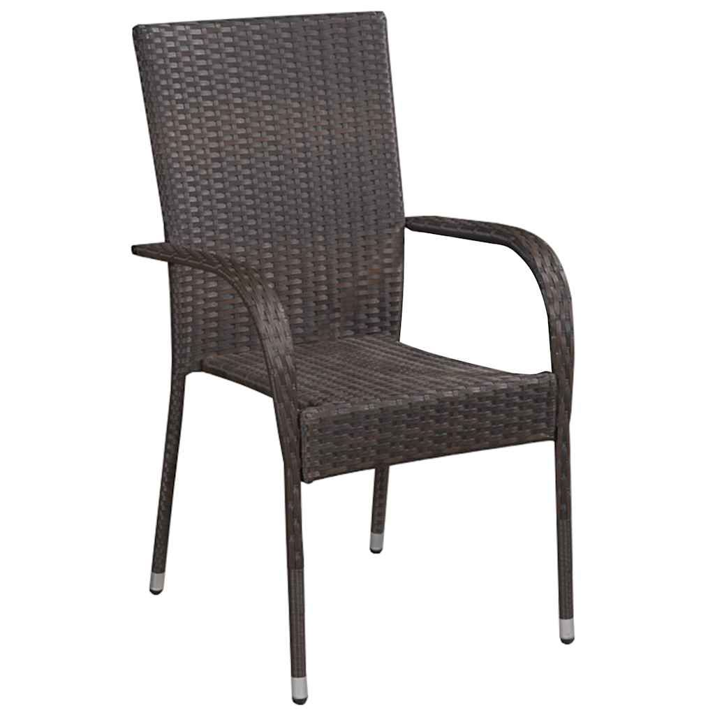 Set da Pranzo da Giardino 5 pz Marrone e Nero | homemem39
