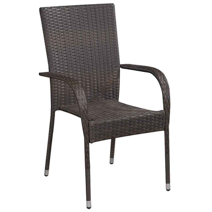 Set da Pranzo da Giardino 5 pz Marrone e Nero | homemem39