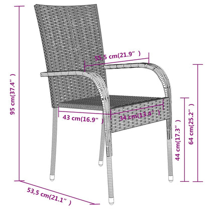 Set da Pranzo da Giardino 5 pz Marrone e Nero | homemem39