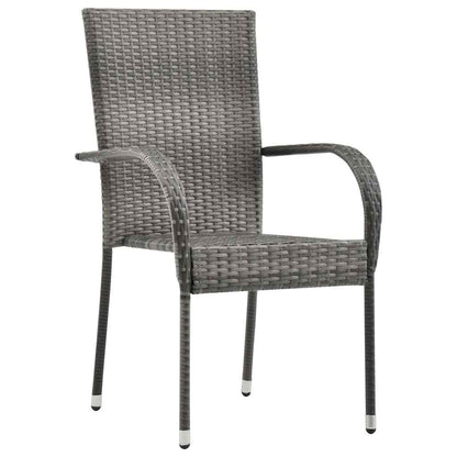 Set da Pranzo da Giardino 3 pz Grigio e Nero | homemem39