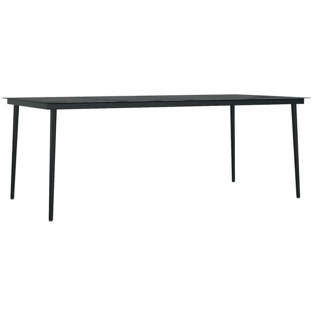Set da Pranzo per Giardino 7 pz con Cuscini Grigio e Nero - homemem39