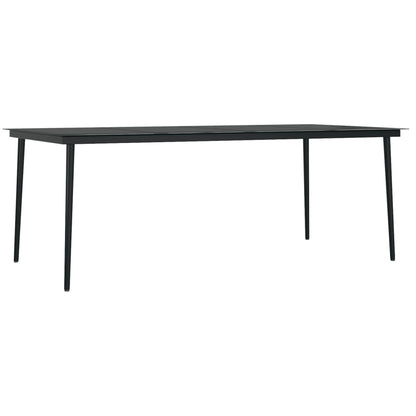 Set da Pranzo per Giardino 7 pz con Cuscini Grigio e Nero - homemem39