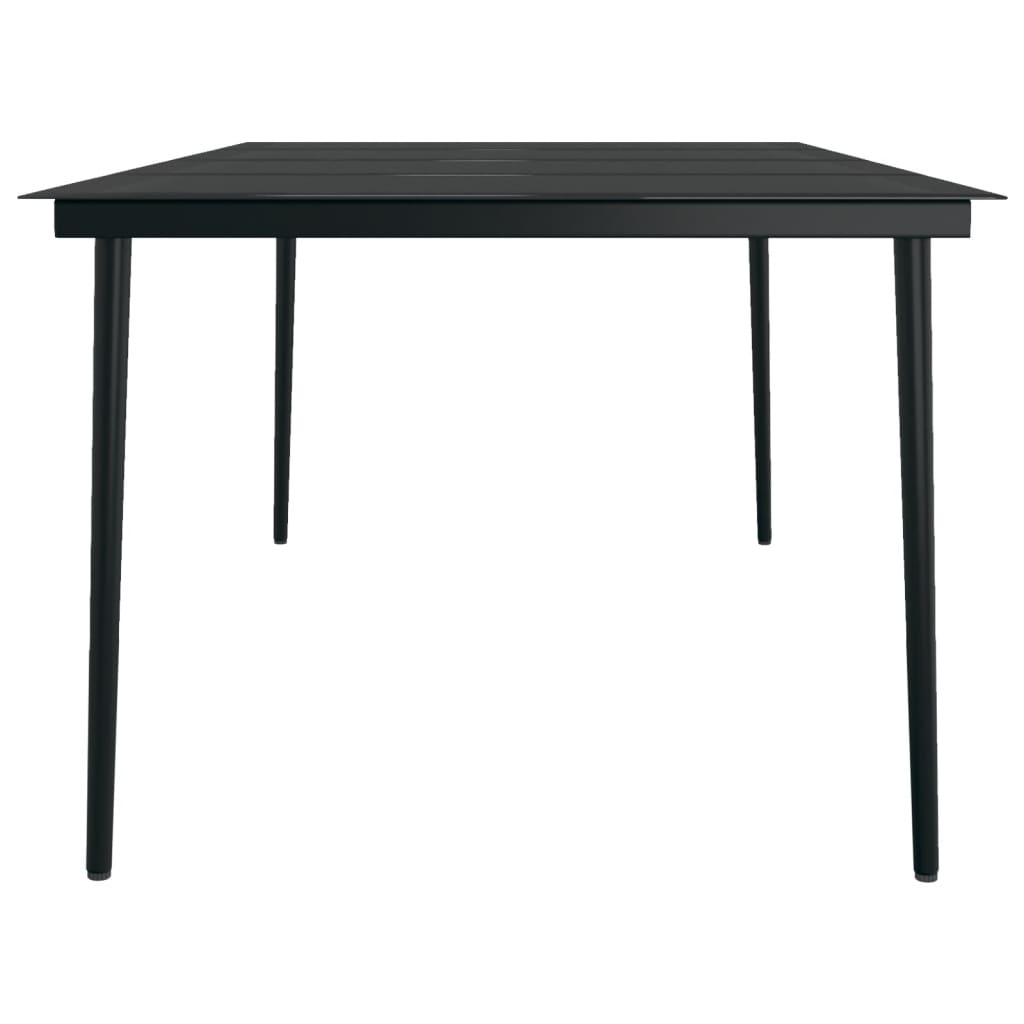 Set da Pranzo per Giardino 7 pz con Cuscini Grigio e Nero | homemem39