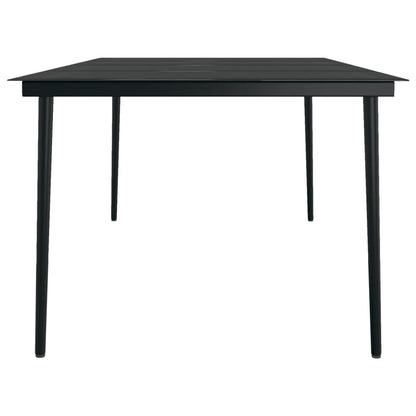 Set da Pranzo per Giardino 7 pz con Cuscini Grigio e Nero | homemem39