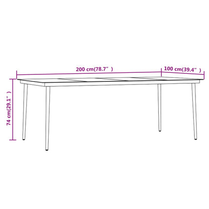 Set da Pranzo per Giardino 7 pz con Cuscini Grigio e Nero - homemem39