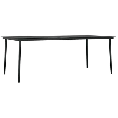 Set da Pranzo per Giardino 9 pz con Cuscini Grigio e Nero | homemem39