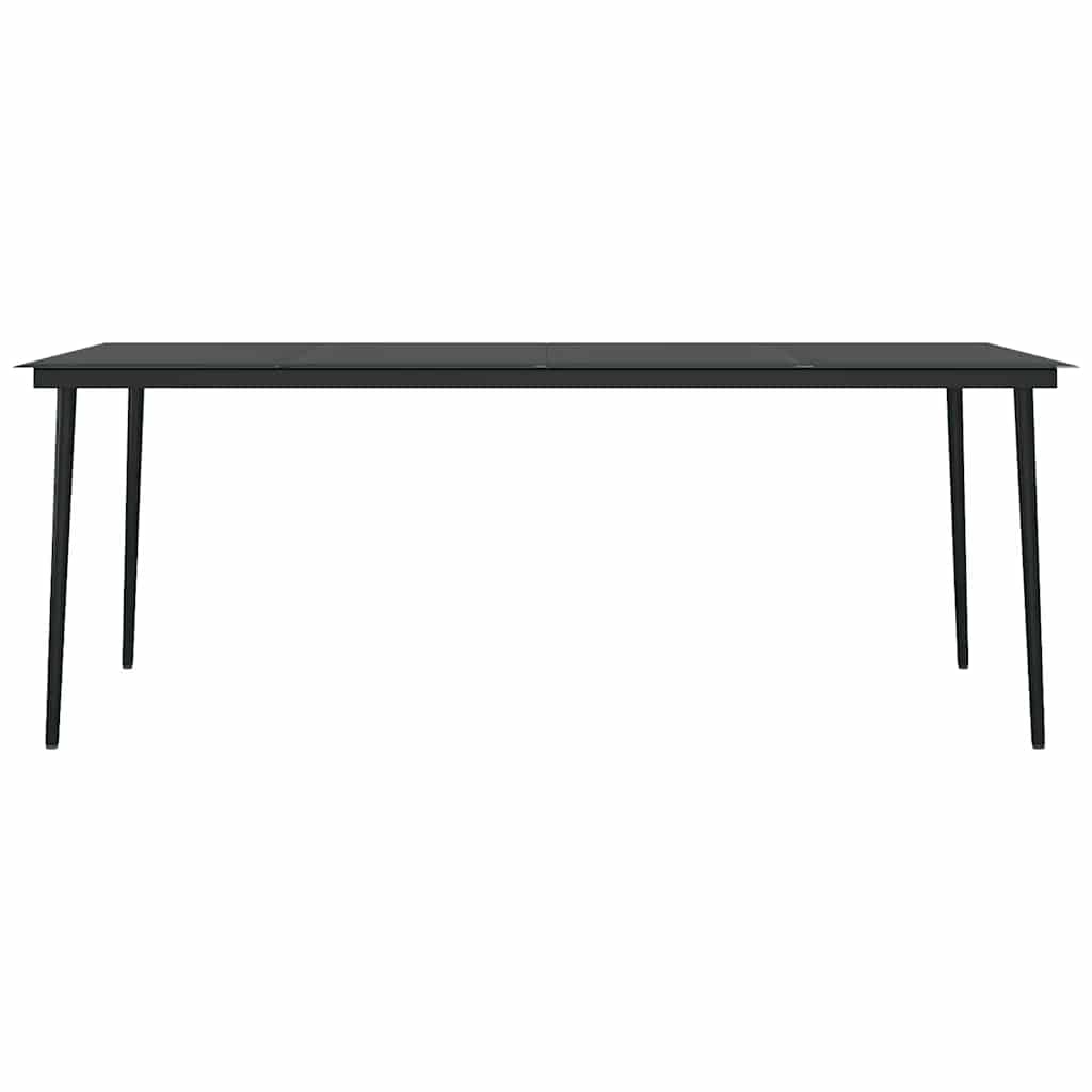 Set da Pranzo per Giardino 9 pz con Cuscini Grigio e Nero | homemem39