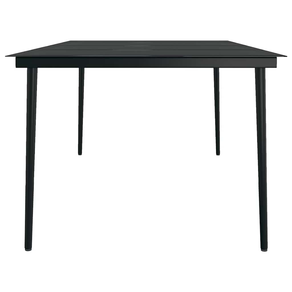 Set da Pranzo per Giardino 9 pz con Cuscini Grigio e Nero | homemem39