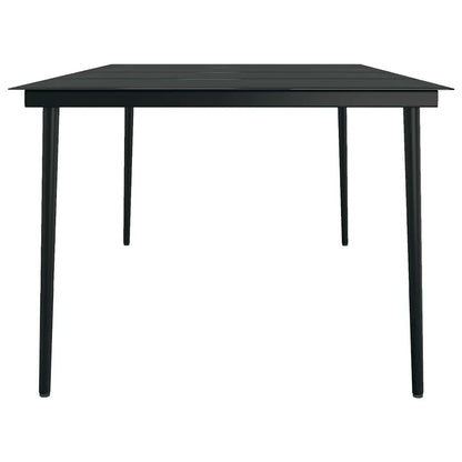 Set da Pranzo per Giardino 9 pz con Cuscini Grigio e Nero | homemem39