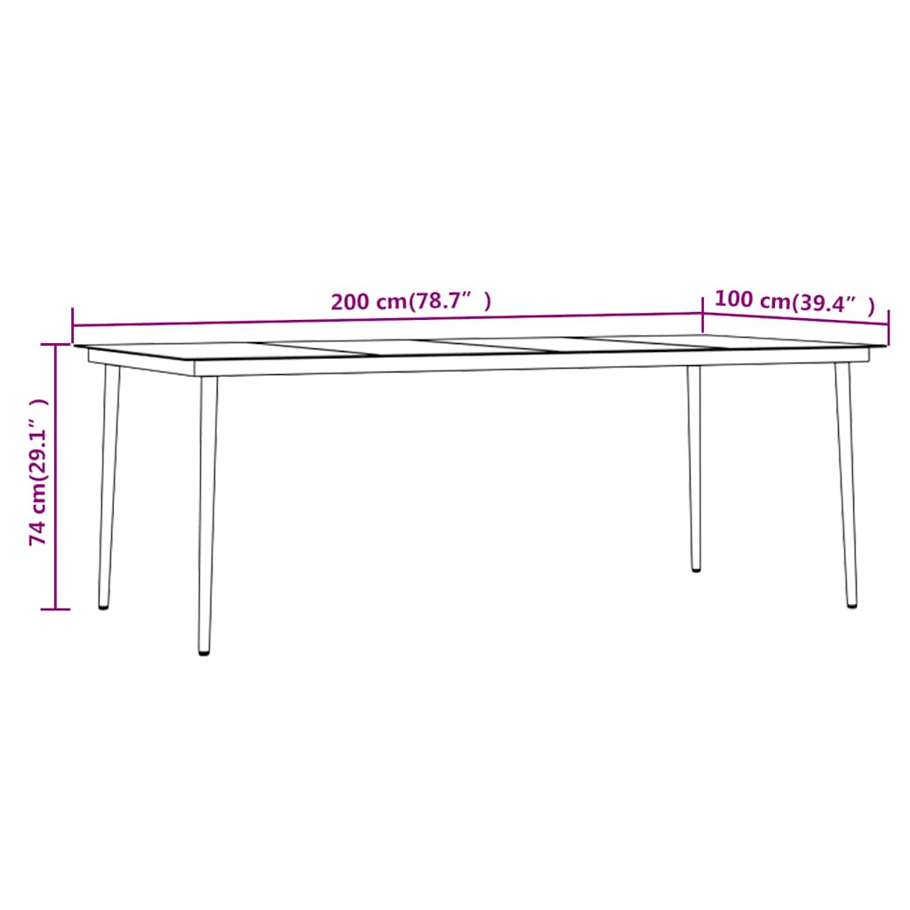 Set da Pranzo per Giardino 9 pz con Cuscini Grigio e Nero | homemem39