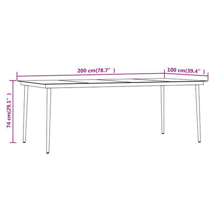 Set da Pranzo per Giardino 9 pz con Cuscini Grigio e Nero | homemem39