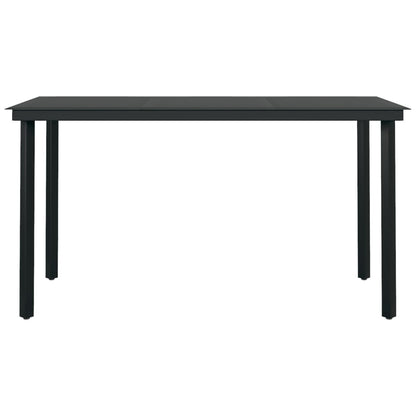 Set da Pranzo da Giardino 7 pz con Cuscini Nero - homemem39