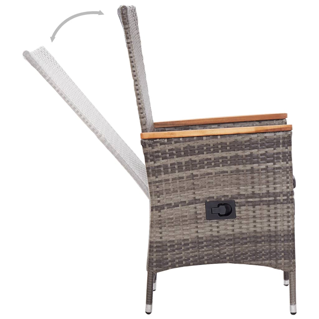 Set da Pranzo da Giardino 5 pz con Cuscini Grigio | homemem39