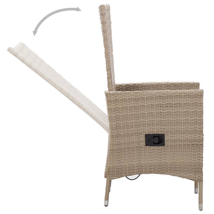 Set da Pranzo da Giardino 3 pz con Cuscini Beige - homemem39