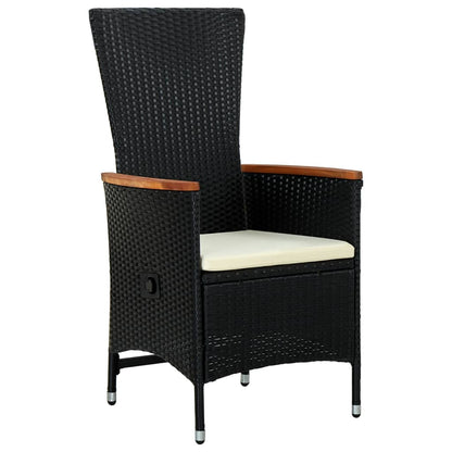 Set da Pranzo da Giardino 3 pz con Cuscini Nero | homemem39