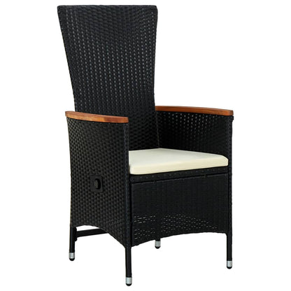 Set da Pranzo da Giardino 5 pz con Cuscini Nero | homemem39
