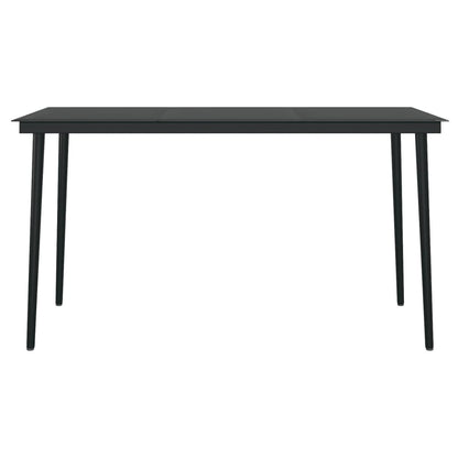 Set da Pranzo da Giardino 7 pz con Cuscini Nero - homemem39