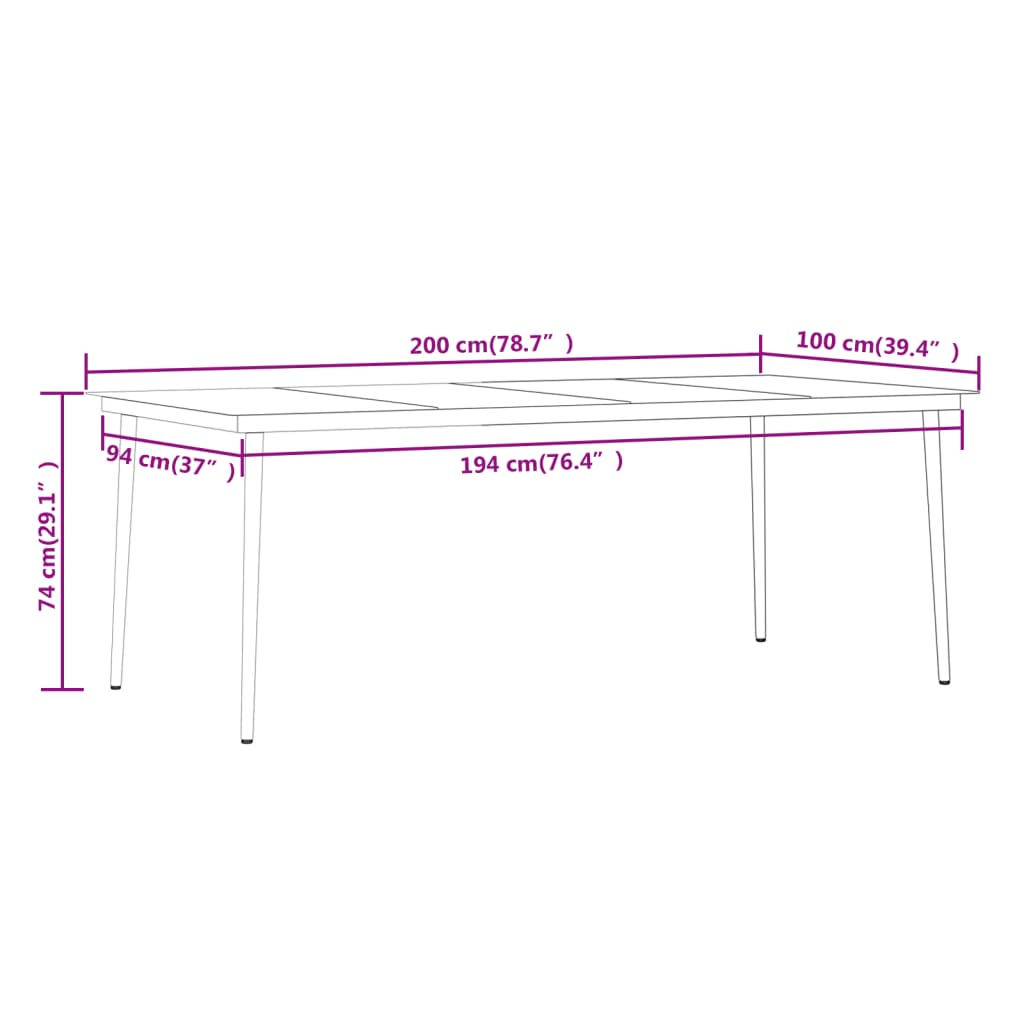 Set da Pranzo da Giardino 7 pz con Cuscini Nero | homemem39