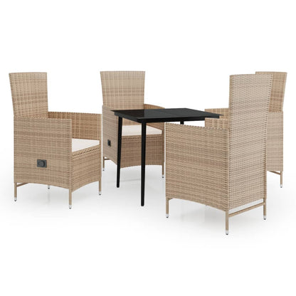 Set da Pranzo da Giardino 5 pz con Cuscini Beige | homemem39