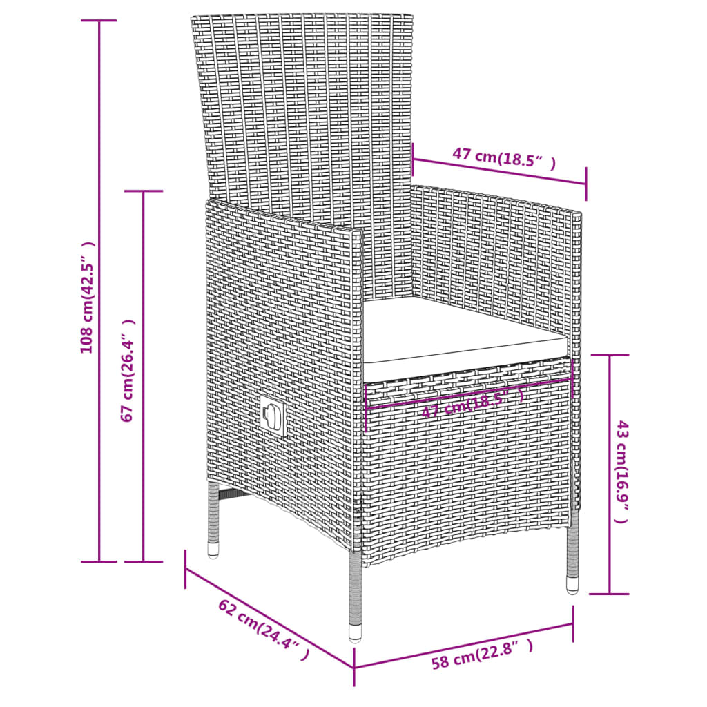 Set da Pranzo da Giardino 5 pz con Cuscini Beige | homemem39