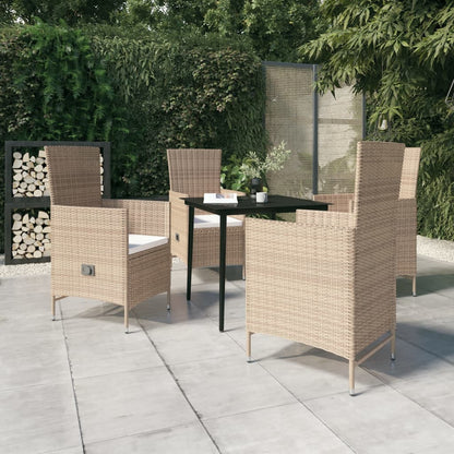 Set da Pranzo da Giardino 5 pz con Cuscini Beige | homemem39