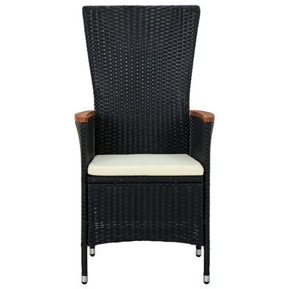 Set da Pranzo da Giardino 7 pz con Cuscini Nero | homemem39