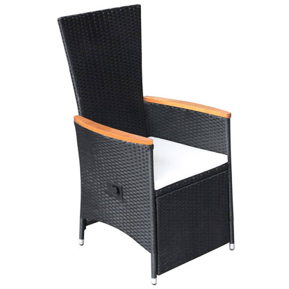 Set da Pranzo da Giardino 9 pz con Cuscini Nero | homemem39