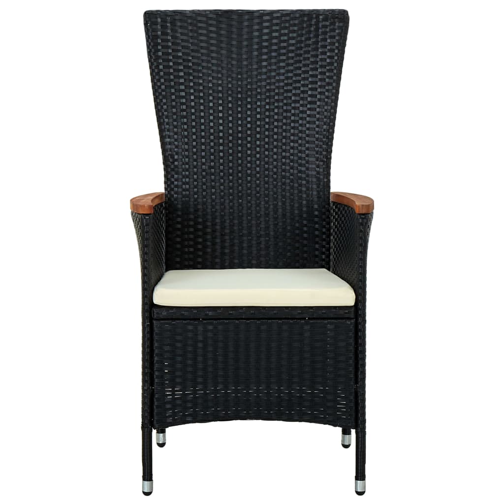 Set da Pranzo da Giardino 9 pz con Cuscini Nero - homemem39