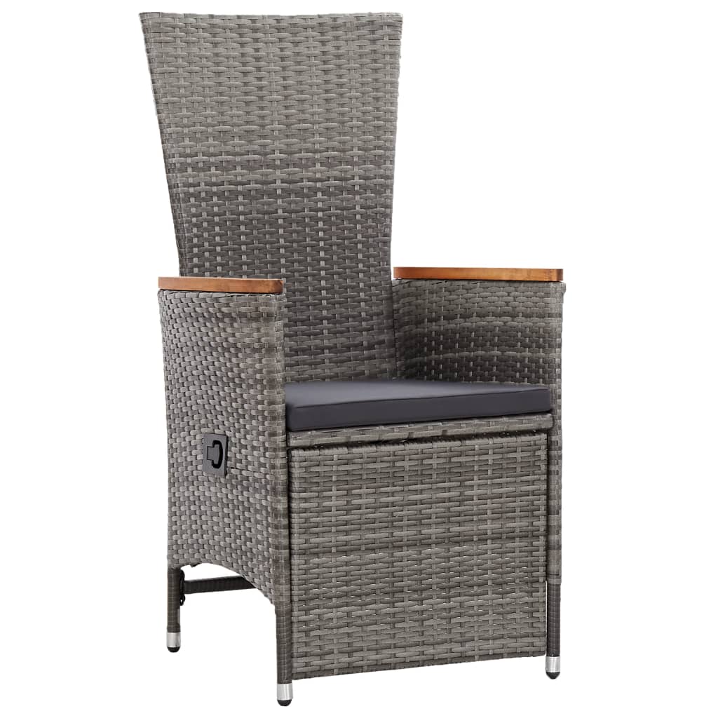 Set da Pranzo da Giardino 7 pz con Cuscini Grigio | homemem39