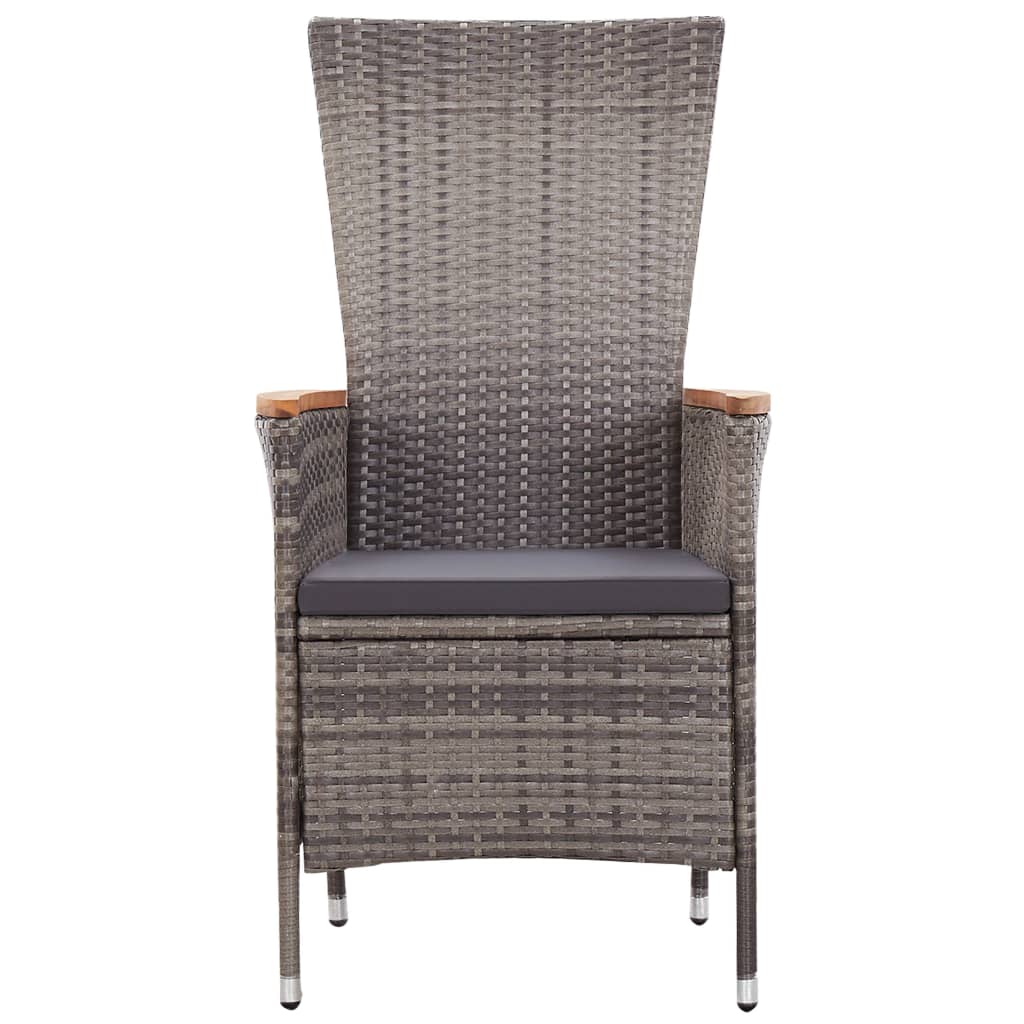 Set da Pranzo da Giardino 7 pz con Cuscini Grigio | homemem39