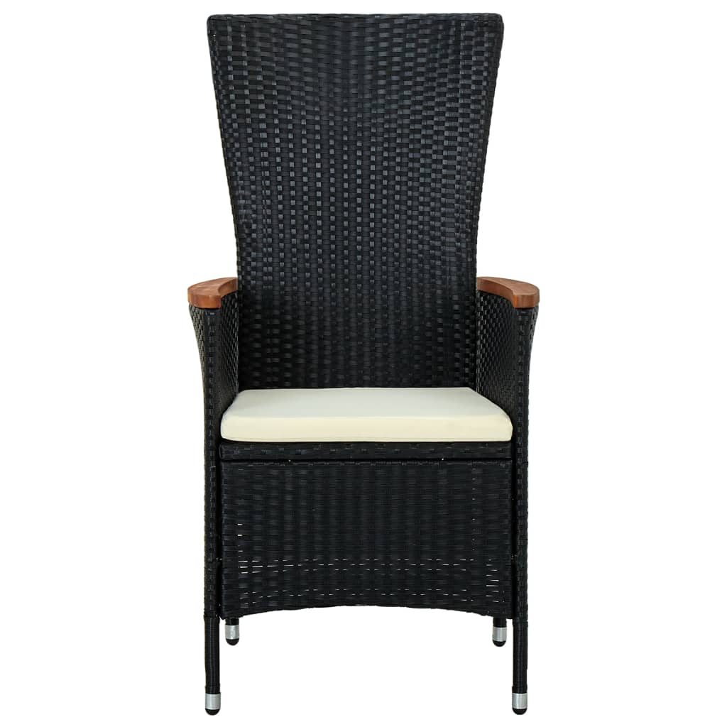 Set da Pranzo da Giardino 7 pz con Cuscini Nero | homemem39