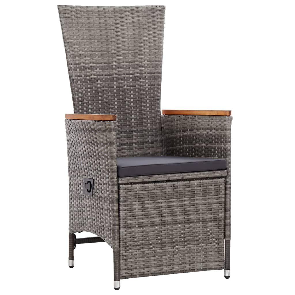 Set da Pranzo da Giardino 7 pz con Cuscini Grigio | homemem39