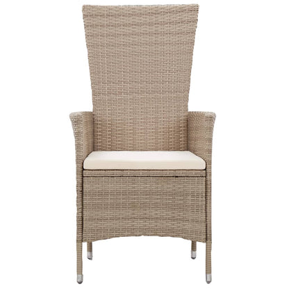 Set da Pranzo da Giardino 7 pz con Cuscini Beige - homemem39