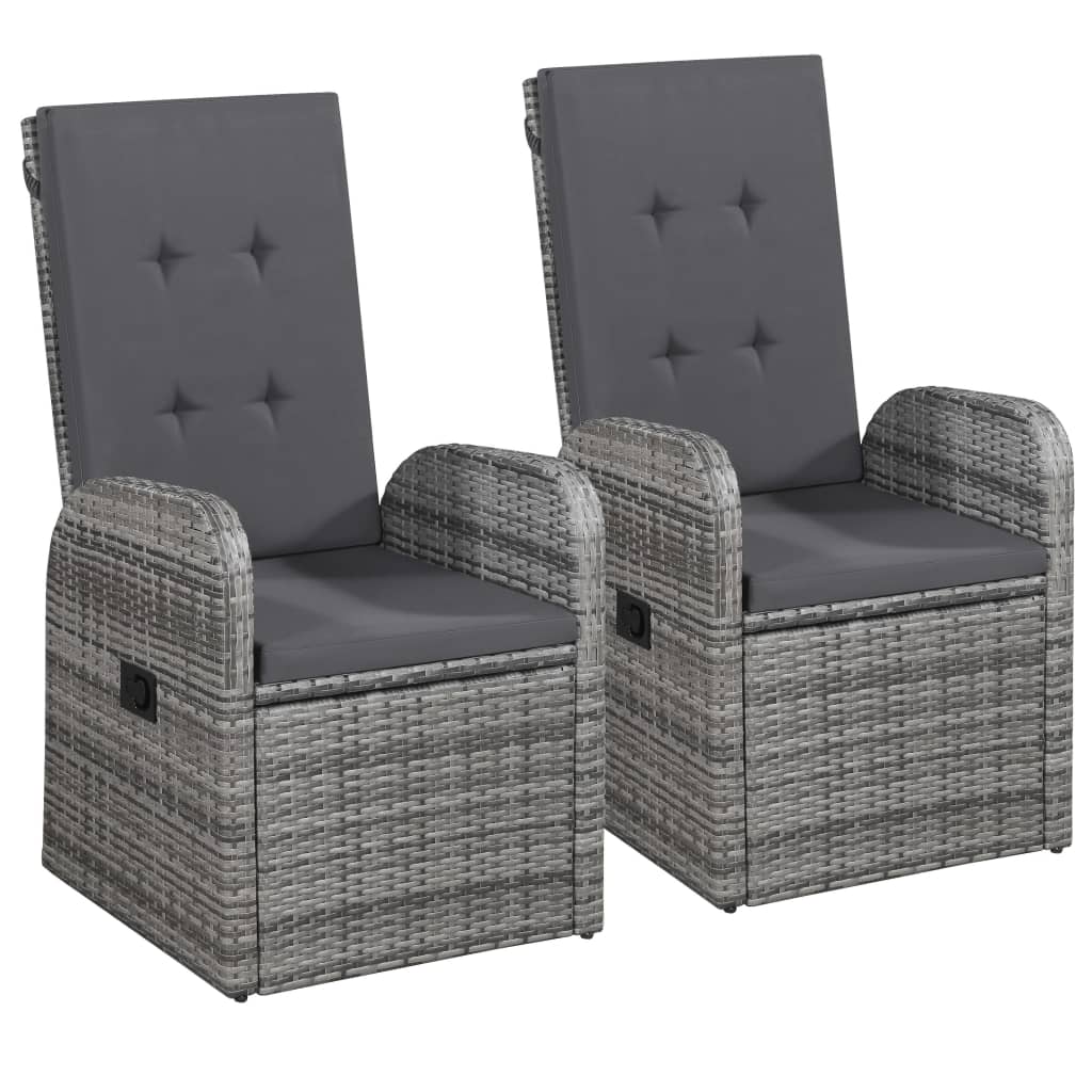 Set da Pranzo da Giardino 3 pz con Cuscini Grigio | homemem39