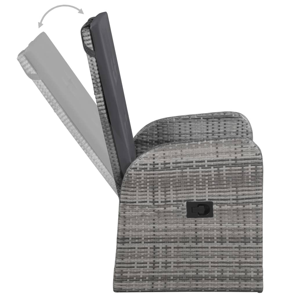 Set da Pranzo da Giardino 5 pz con Cuscini Grigio | homemem39